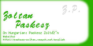 zoltan paskesz business card